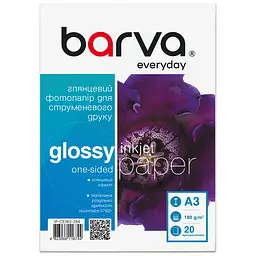 Фотопапір BARVA A3 (IP-CE180-284) 180 г, 20 арк., глянцевий