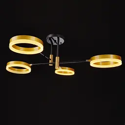Світильник стельовий Brille підвісний BR-01 630C/4 LED 48W WW + NW + CW BK/G - мініатюра 5
