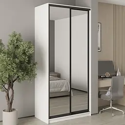 Шафа-купе дводверна MebelStar Стандарт BG 2 Дзеркала 110x60x240 см Аляска білий (MBS-10382)
