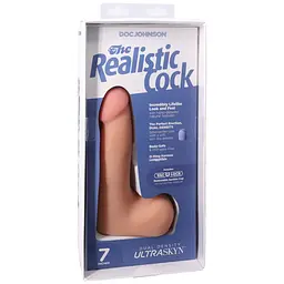 Фалоімітатор Doc Johnson The Realistic Cock ULTRASKYN 7 Inch with Balls, 17.8 см - мініатюра 8
