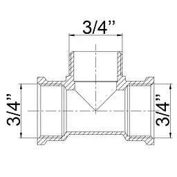 Трійник латунний 3/4″ВР х 3/4″ЗР х 3/4″ВР ливарний 663Б 000011542 - мініатюра 4
