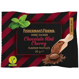 Льодяники Fisherman's Friend - Chocolate Mint Cherry без цукру 30g