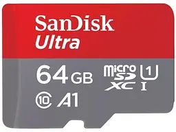Карта пам'яті SanDisk Ultra microSDXC UHS-I A1 + SD adapter 64 GB (SDSQUAB-064G-GN6MN) - мініатюра 2