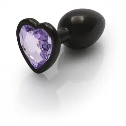 Металева анальна пробка Heart Gem, розмір M колір: чорний/фіолетовий Ouch! (Нідерланди) Ouch! OU493415 103123