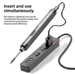 Портативний USB/бездротовий паяльний набір з регульованою температурою чорний - мініатюра 13