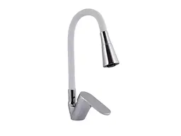 Змішувач LIDZ на мийку білий Tani 008F3 з гнучким виливом (k40) LDTAN008F3WCR37037 White / Chrome