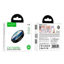 Бейдж-дісплей HOCO electronic display badge Y130 |BT5.4, 1.85", 8h, App| - мініатюра 2