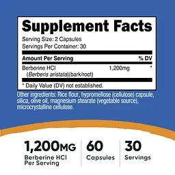 Берберин Nutricost Berberine 1200 мг 60 капсул - мініатюра 3
