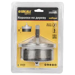 Коронка Sigma по дереву набірна 3" Ø60-95 мм висота 30 мм (1520031) - мініатюра 5