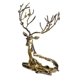 Декоративна фігурка Yiwu Lying Deer 20х8х25 см металева статуетка колекційна для дому декор напівпрозора HP-7-16 - мініатюра 4