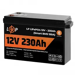 Акумулятор LogicPower LiFePO4 12V (12,8V) - 230 Ah (2944Wh) (Smart BMS 150А) з BT пластик - мініатюра 4