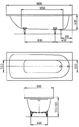 Ванна сталева Kaldewei Saniform Plus 180x80 112800010001 - мініатюра 2