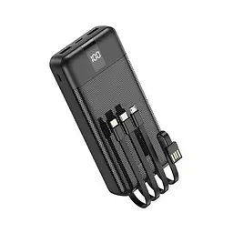 Зовнішній акумулятор Borofone BJ20A 20000 mAh з вбудованими кабелями чорний