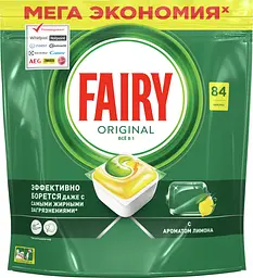 Таблетки для посудомийної машини Fairy Original Все-в-Одному Лимон, 84 шт.