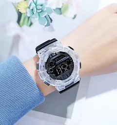Спортивний годинник чоловічий Skmei 2110 Біло-прозорий (2686559014) - мініатюра 6