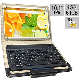 Планшет-телефон Adronix S 464 LTE Gold IPS 10.1'' 4GB/64GB + Чохол із Bluetooth клавіатурою - мініатюра 2