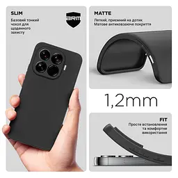 Чехол-накладка для смартфона Xiaomi 15T Pro 5G, противоударный, силиконовый, термополиуретановый (ТПУ), с защитой камеры и корпуса, черный, защита всего корпуса, ArmorStandart (ARM86994) - мініатюра 3