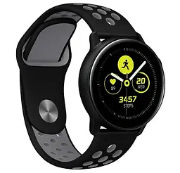 Спортивний ремінець Primo Perfor Sport годинника для Samsung Galaxy Watch Active/Active 2 Black Grey - мініатюра 2