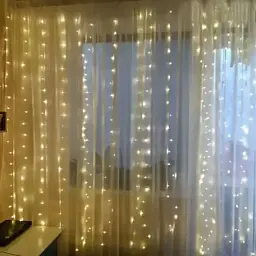 Гірлянда світлодіодна Нитка Роса 3х3м 300 led тепла штора з пультом USB