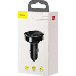 FM модулятор Baseus T Shaped S-09A 2 х USB Type-A, microSD Black (CCMT000001) - мініатюра 12