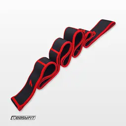 Еспандер стрічка EasyFit з петлями для тренувань червоний (HARD) - мініатюра 4