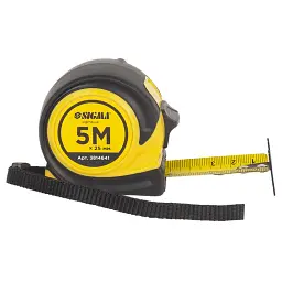 Рулетка обгумована Compact двостороннє полотно/зачіп 5м×25мм SIGMA (3814641) - мініатюра 2