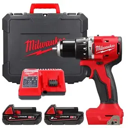 Дриль-шуруповерт акумуляторний безщітковий ударний MILWAUKEE, M18 BLPDRC-202C, 60Нм (ЗУ.2х2Аг, кейс)