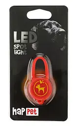 Світлодіодний LED-маячок Happet (підвіска) для собак та котів силіконовий, червоний (LE01)