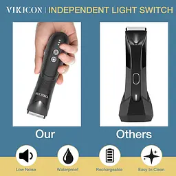 Тример VIKICON Groin&Body Trimmer для чоловіків, електрична кулькова бритва, змінний керамічний лез Groomer Б/в - мініатюра 3