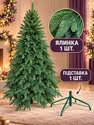 Лита штучна ялинка ЕЗ18 Говерла 180 см на металевій підставці, зелена (49676476) - мініатюра 7