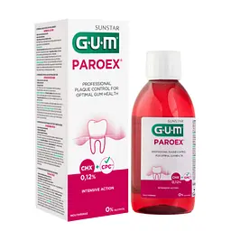Ополаскиватель GUM PAROEX 0,12% СНХ, антибактериальное действие, 300 мл