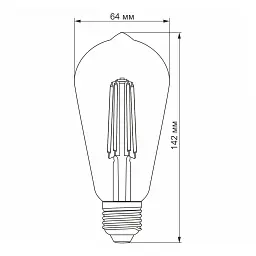 Лампочка Videx Filament ST64FD 6W E27 4100K 220V (VL-ST64FD-06274) - мініатюра 3