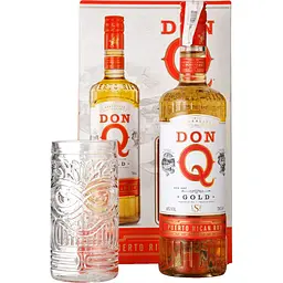 Набір: ром Don Q Gold 40% 0.7 л + келих - мініатюра 2
