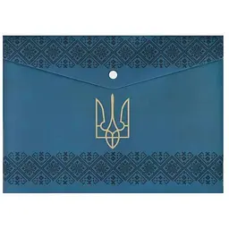 Папка-конверт BUROMAX A4 синій на кнопці UKRAINE DECOR вишиванка BM.3970-68