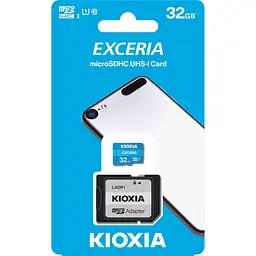 Карта пам'яті Kioxia MicroSDHC 32GB UHS-I Class 10 Exceria R100MB/s + SD-адаптер (LMEX1L032GG2) - мініатюра 2