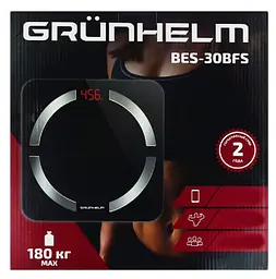 Ваги для підлоги Grunhelm BES-30BFS домашні ваги для зважування Чорний - мініатюра 2