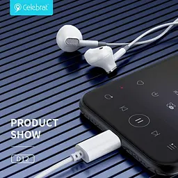 Навушники Celebrat D12 Wired Earphones With Type-C Connector White - мініатюра 2
