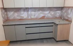 Кухонний фартух Білий шовк і Перли для кухні наклейка ПВХ під тканину Абстракція 60х200 см Happy Pocket Z180442 - мініатюра 5
