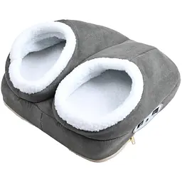 Електрогрілка для ніг Foot Warmer, масажні тапочки з підігрівом і вібромасажем 220В, сірі