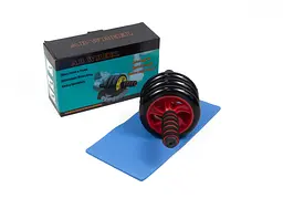 Ролик для пресу EasyFit з килимком Червоний (3 колеса) - мініатюра 2