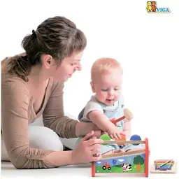 Дерев'яна стукалка Viga Toys Кульки та ксилофон (50348) - мініатюра 3