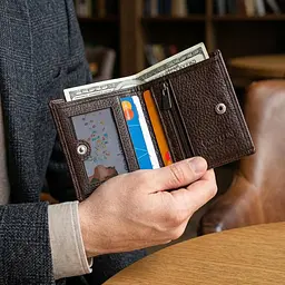 Компактне портмоне для чоловіків з натуральної зернистої шкіри Canpellini 21740 коричневе - мініатюра 2