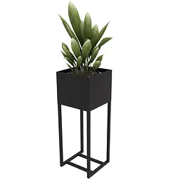 Вазон-кашпо для квітів Nice & Cozy Stand 30x30x80 см на підставці чорний