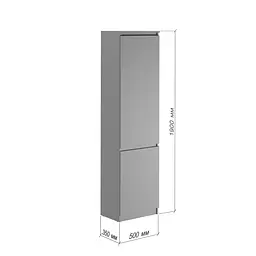 Пенал закритий MebelStar Нео 2Д 50x35x190 см Антрацит (MBS-1166) - мініатюра 2