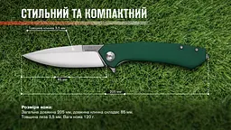 Нiж Adimanti by Ganzo Skimen design складаний зелений - мініатюра 10