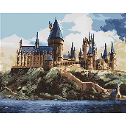 Алмазна мозаїка "Harry Potter: Гоґвортс вдень" Warner Bros Ideyka AMO20360, 40х50 см