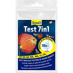 Набір тестів Tetra Test 7in1 для акваріумів для вимірювання параметрів води індикаторні 10 шт.