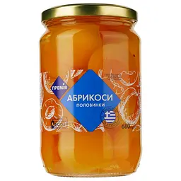 Абрикосы Премія половинками в легком сиропе, 680 г (843983)