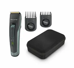 Rowenta Машинка для стрижки Advancer, для бороди, вусів, голови, мережа+акум., роторний мотор, насадок-2, кейс, титан.напил., темно-зелений