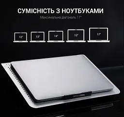 Охолоджувальна підставка для ноутбука до 17 дюймів OfficePro OPCP-620 2xUSB 6xfans - мініатюра 6